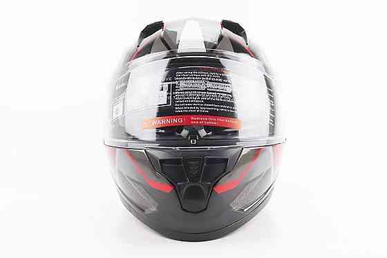 Шолом інтеграл, закритий (сертифікація DOT)+відкидні окуляри BLD-M67 L (59-60см), ЧОРНИЙ/ЧЕРВОНО-СІРИЙ Київ