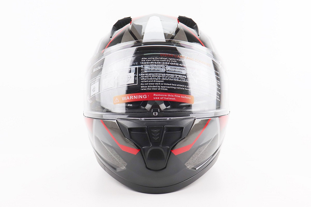 Шолом інтеграл, закритий (сертифікація DOT)+відкидні окуляри BLD-M67 L (59-60см), ЧОРНИЙ/ЧЕРВОНО-СІРИЙ Київ - фото 4
