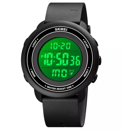 Спортивний чоловічий годинник Skmei 1736 (Чорний з білим циферблатом) Київ