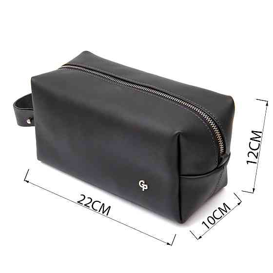 Чоловічий матовий шкіряний несесер GRANDE PELLE 11508 Чорний Київ