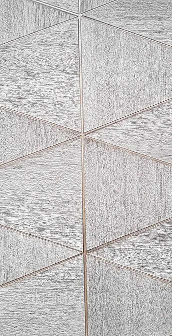 Шпалери вінілові на флізеліні Marburg Travertino 1.06х10 фігури трикутники смуги структурні сірі 3д Київ - фото 4