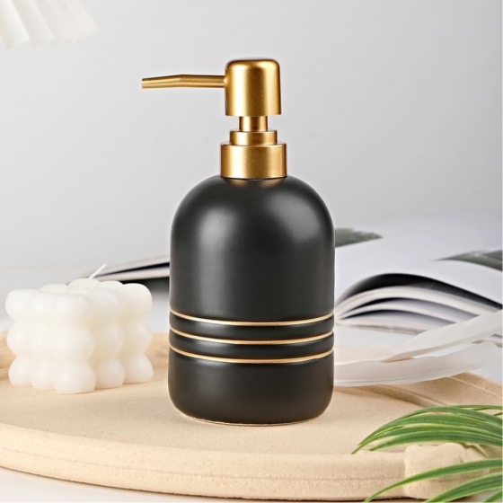 Диспенсер-дозатор для мила керамічний для ванної та кухні 380 мл, для рідкого мила та миючого засобу, білий Кам'янець-Подільський