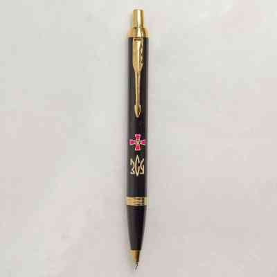 Ручка кулькова Parker IM 17 ARMY Black GT BP Емблема ЗСУ + Тризуб ЗСУ золото (22032_W1015u) Вінниця
