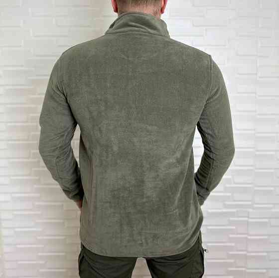 актична чоловіча флісова кофта реглан Bikatex Оливковий, M Вінниця