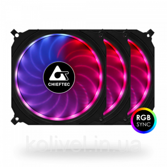 Вентилятор для корпуса 120mm*3 Chieftec Tornado CF-3012-RGB fan set (CF-3012-RGB) Киев