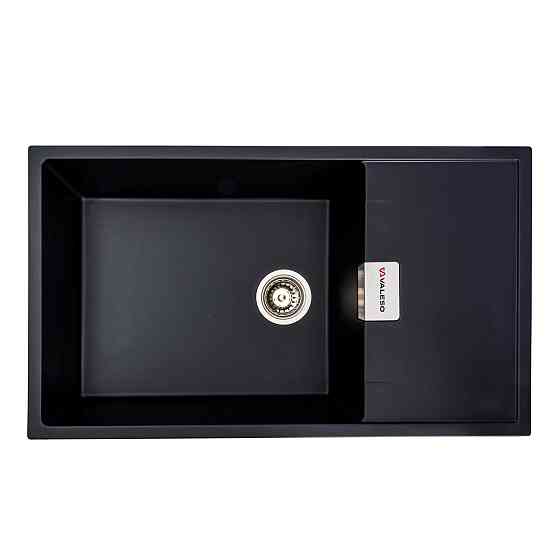 Гранітна мийка для кухні VALESO DIAMOND 8650 матова Чорний металік Коломыя