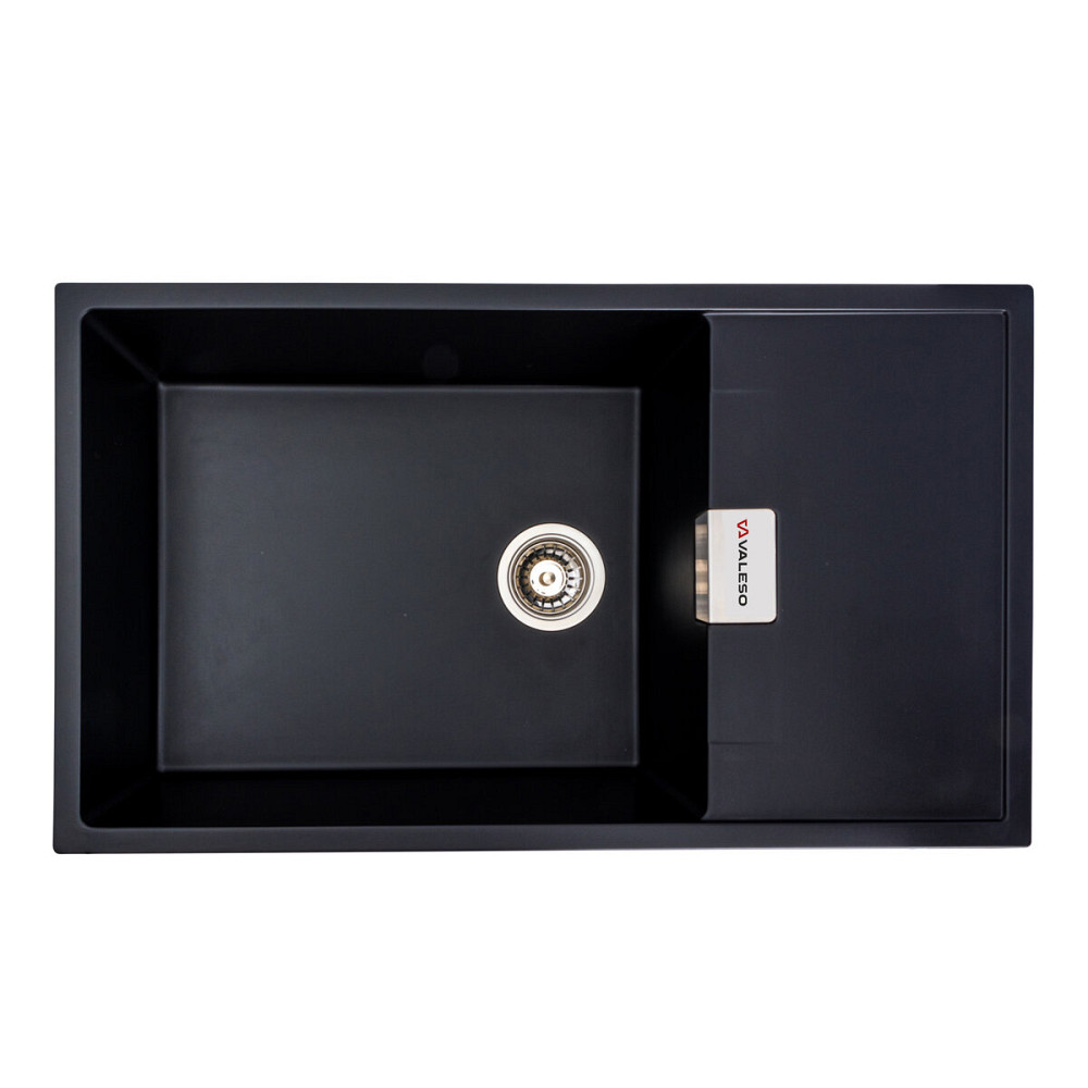 Гранітна мийка для кухні VALESO DIAMOND 8650 матова Чорний металік Коломыя - изображение 1