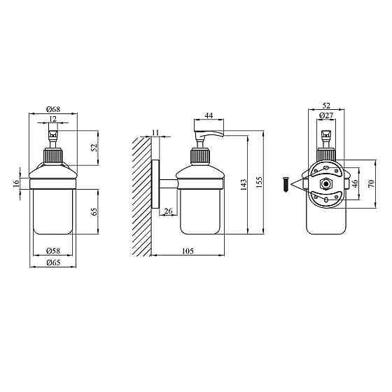 Дозатор для рідкого мила Kroner KRM Elbe - ACG2927 білий Київ