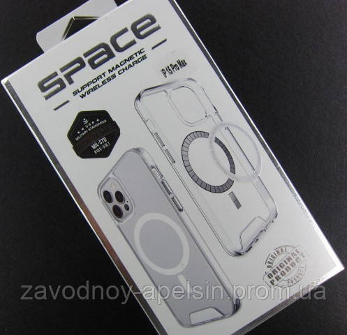 Iphone 15 Pro Max Прозрачный чехол Space MagSafe (TPU+PC) Одесса - изображение 2