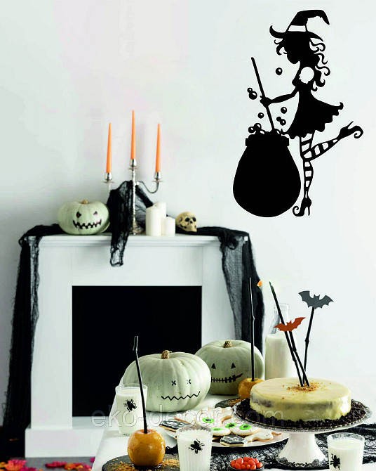 Декоративное настенное 3D Панно «Ведьма», Декор на стену с объемом 70*44 см, Черный Киев - изображение 6