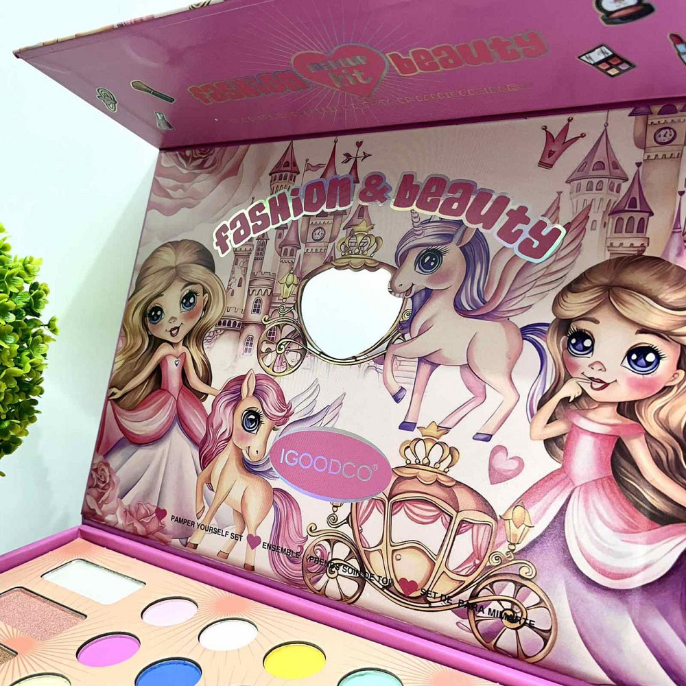 Набір дитячої косметика тіні рум'яна хайлайтер аксесуари лак для нігтів пилочка Рожевий (IG 3146) Чернігів - фото 5