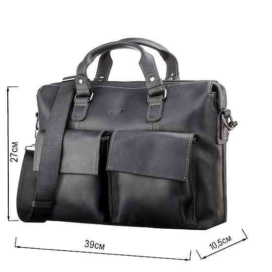 Сумка для ноутбука SHVIGEL 11111 кожаная Черная Киев