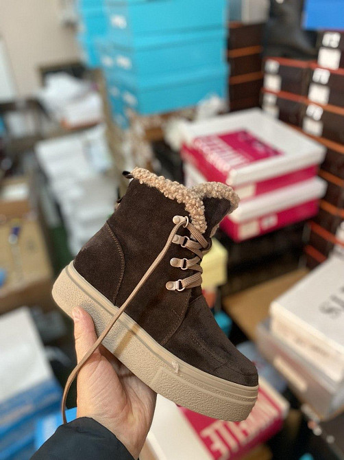 Соната Женские ботинки Соната коричневые натуральная замша высота 14 см (5657) Коломыя - изображение 1