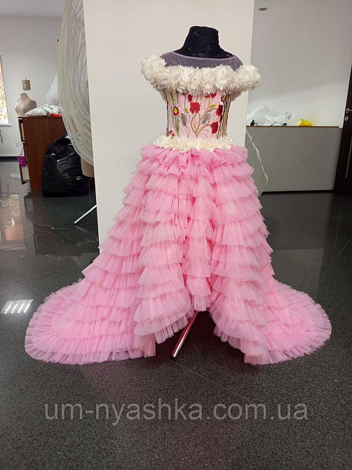 Длинное нарядное нежно-розовое платье Зефирка на 5-7 лет Кривой Рог - изображение 2