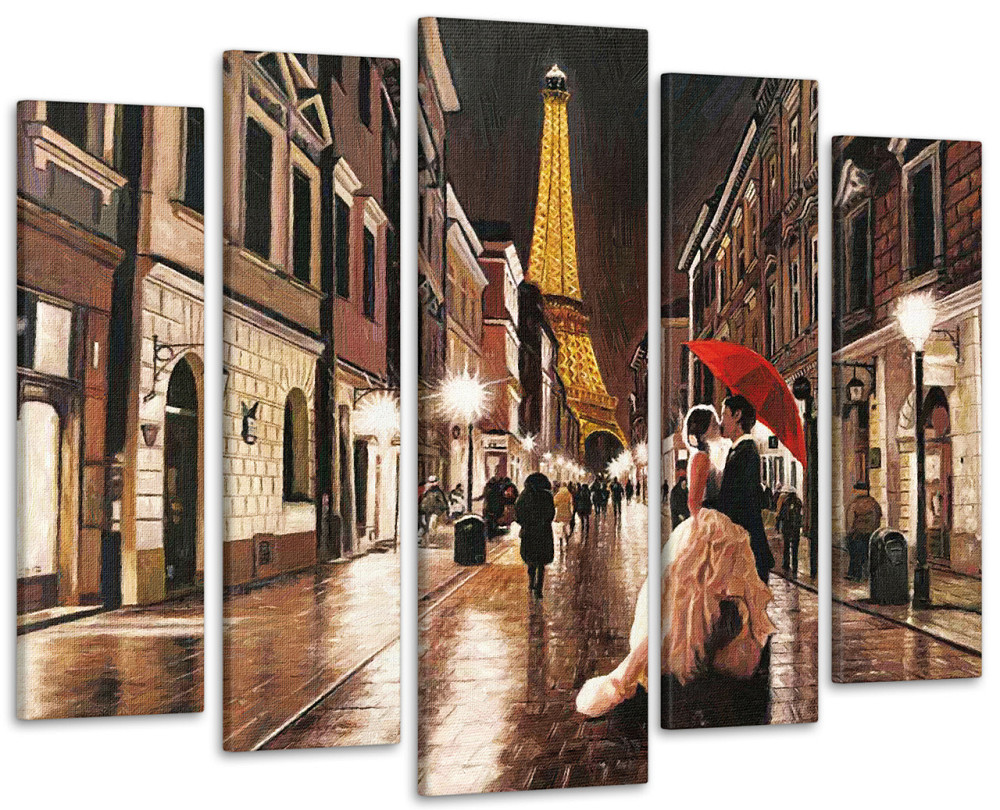 Модульна картина Закохані Місто Париж Art-251_5 ( 80х118см ) Київ - фото 1