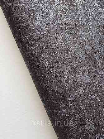 Шпалери вінілові на флізеліні A.S.Creation Sylvana 1.06x10 під венеціанську штукатурку перламутр чорні 79126-1 Київ