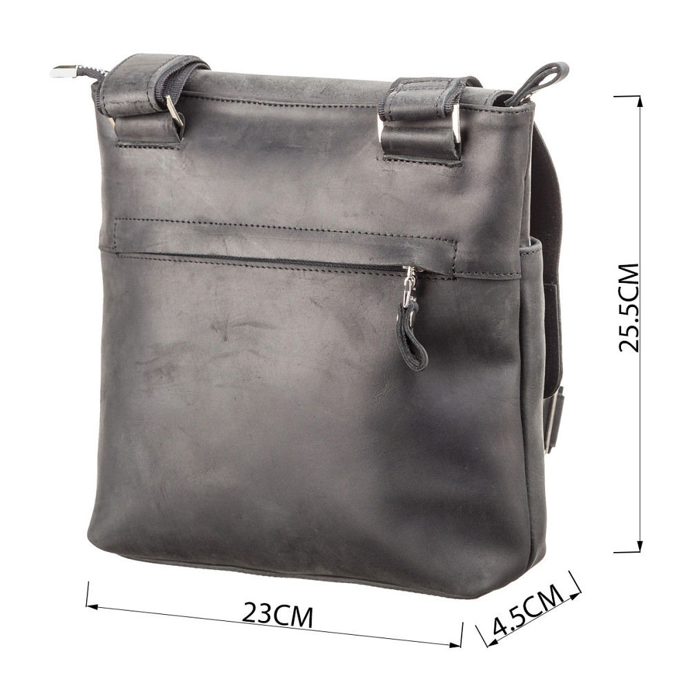 Сумка SHVIGEL 11078 из винтажной кожи Черная Киев - изображение 4