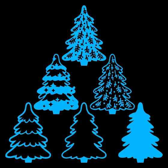 Наклейка ялинки блакитні розмір стікера 15 на 15см поглинає світло і світиться в темряві Київ