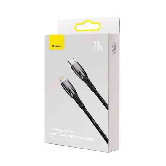 Кабель Type-C - Lightning Baseus Glimmer Series для быстрой зарядки и передачи данных 20W 1m цвет черный Одесса