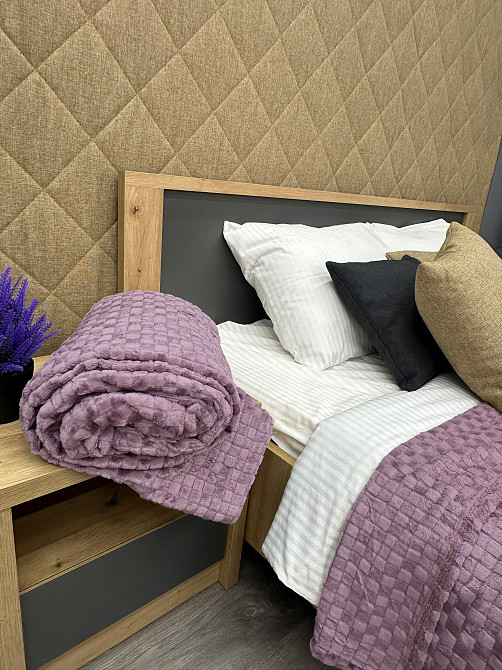 Плед-покривало Шахи 200х210 см (+-5см) Ліловий (87-034) Київ - фото 8