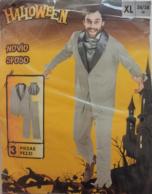 Чоловічий костюм Наречений для вечірки на Хелловін смокінг краватка брюки розмір ХL 56-58 сірий Київ - фото 3