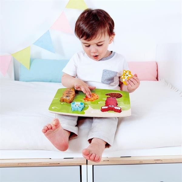 Тактильна рамка-вкладиш Hape Лісові звірята (E1621) Харків - фото 1