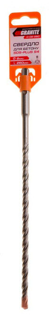 GRANITE Свердло для бетону GRANITE SDS-PLUS S4 8×260 мм 0-08-260 Коломия - фото 2
