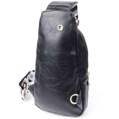 Сумка Vintage Жіноча слінг через плече з екошкіри Чорна (22754) Вінниця