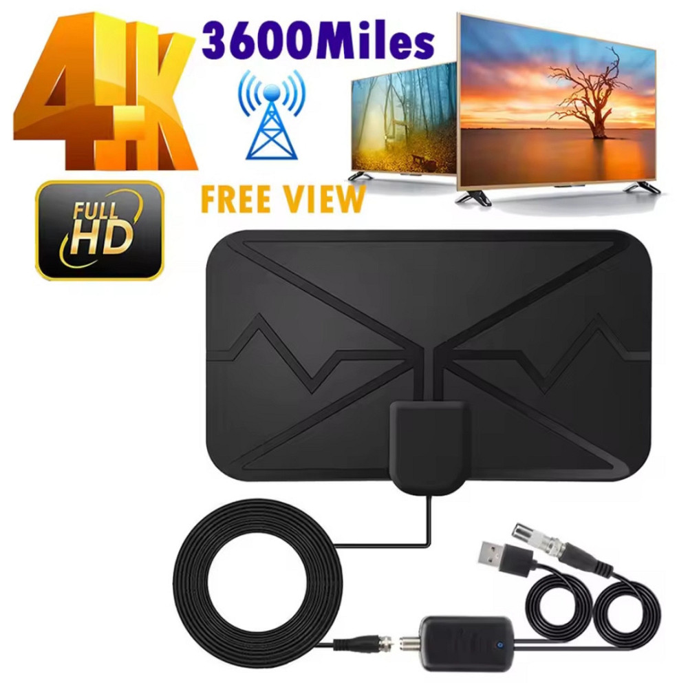 Телевизионная антена внутренняя с цифровым усилением 4K Full HD TV 21 на 12 см черный Киев - изображение 1