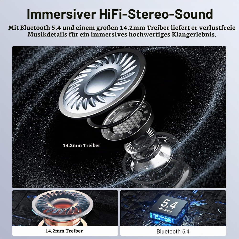 Беспроводные наушники Niderson YU8 TWS, сенсорный экран, Bluetooth 5.4, ENC, 48 ч, 5 EQ, IPX7, Blue Киев - изображение 4