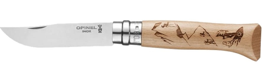 Кухонний Ніж універсальний Opinel No.8 "Tradtion Engraved Hiking" (002186) Нержавіюча сталь Нововолинськ - фото 3