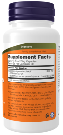 Сахаромицеты Буларди (пробиотики) Now Foods Saccharomyces Boulardii 5 млрд. КОЕ 60 вег капс Киев