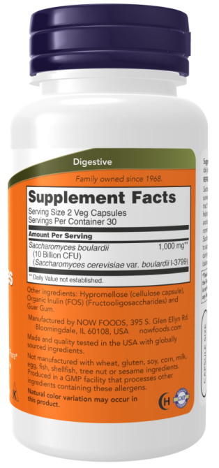 Сахаромицеты Буларди (пробиотики) Now Foods Saccharomyces Boulardii 5 млрд. КОЕ 60 вег капс Киев - изображение 2
