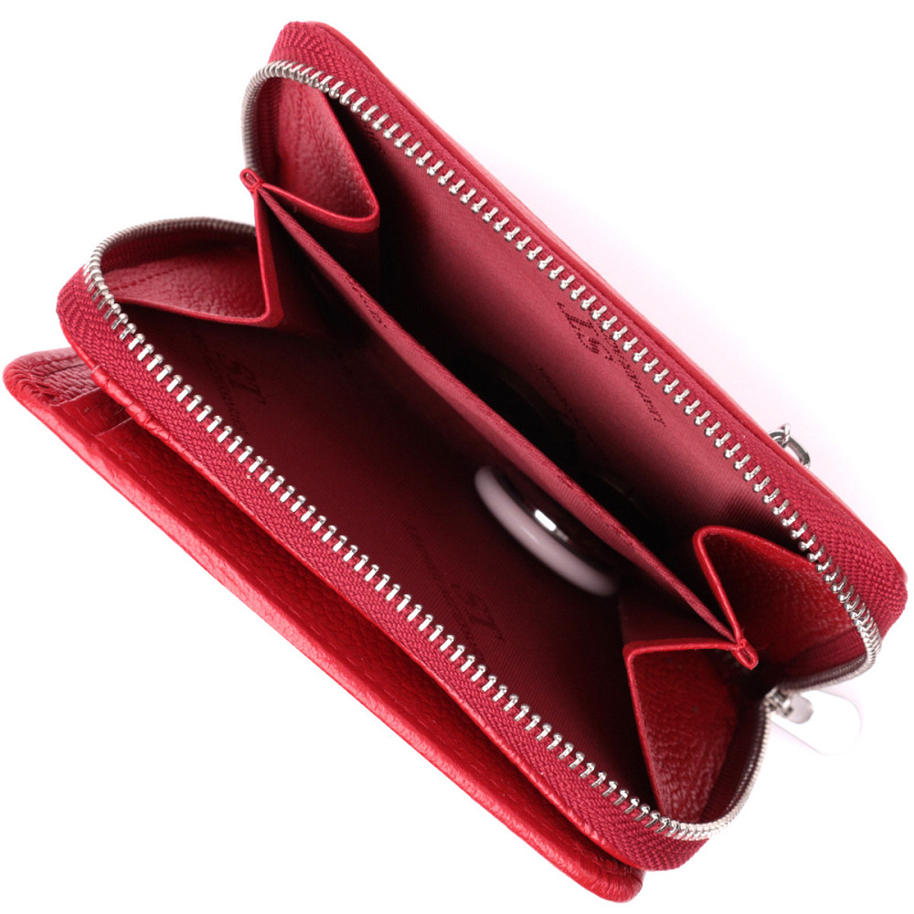 Кошелек для женщин яркого цвета из натуральной кожи Красный (ST Leather) Киев - изображение 10