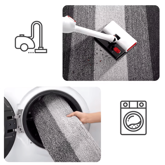 Килимок для ванної та душу м'який нековзний, темно-сірий колір зі смужками Кам'янець-Подільський