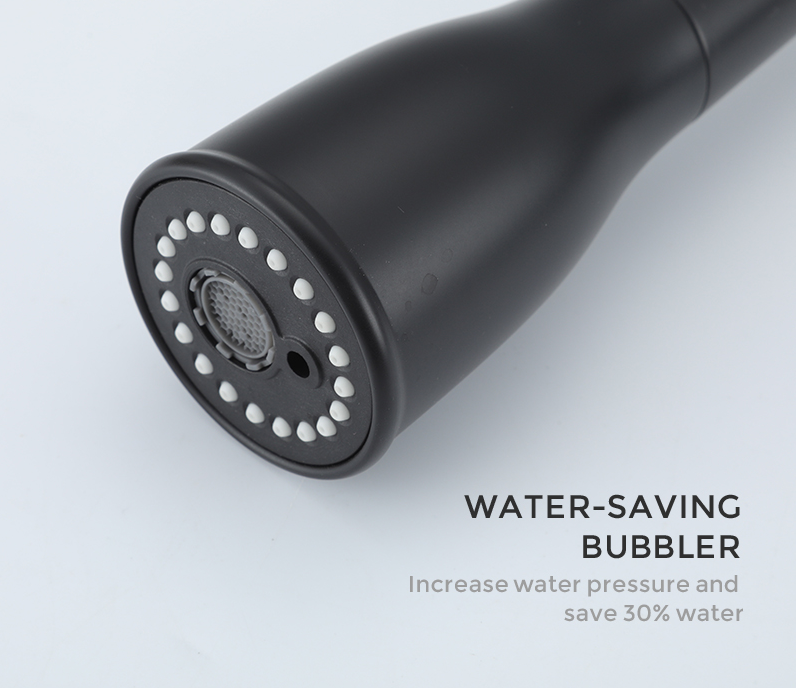 Змішувач для кухні Koer KI-72024-05 із виходом для питної води чорний із нерж. сталі з 2-х функц. аератором Чернівці - фото 5