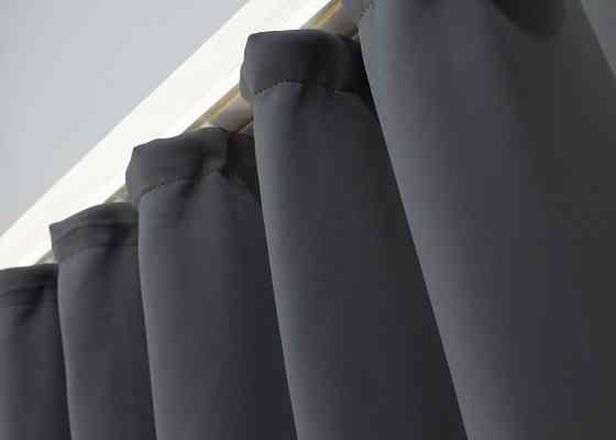 Комплект штор коротких VR-Textil Bagema Rvs № 1241ш Темно-сірий 130х170 см 2 шт ( 35-0172) Київ