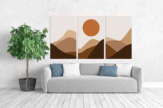 Модульна картина у вітальню/ спальню     Гірський пейзаж       ART-190_3A 70х130 см Київ