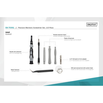 Набір інструментів Digitus Precision Screwdriver Set 115 (DA-70361) Вінниця - фото 7