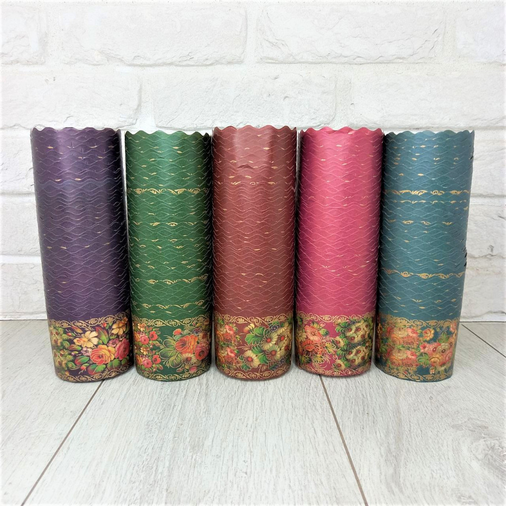 Паперова форма для пасок 70–100 г d70×h65 мм «Жостово», декоративна, 50 шт для випічки Харків - фото 8