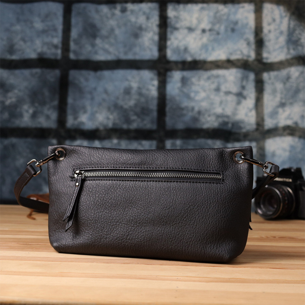 Модна жіноча сумка на плече з натуральної шкіри Vintage 23004 Чорний Київ - фото 10