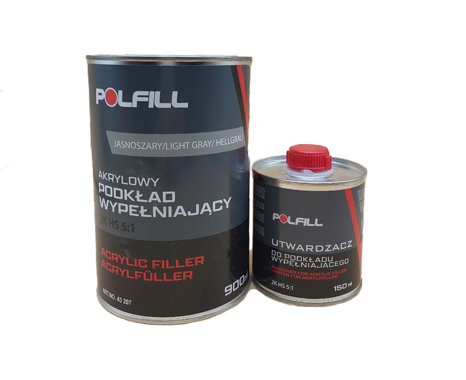 Грунт акриловый 5:1 2K HS серый 750мл+150мл затв. Polfill Киев - изображение 1