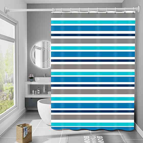 Шторка для ванны из полиэстера водонепроницаемая Bathlux 180x180 см с кольцами, занавеска для ванной комнаты Каменец-Подольский