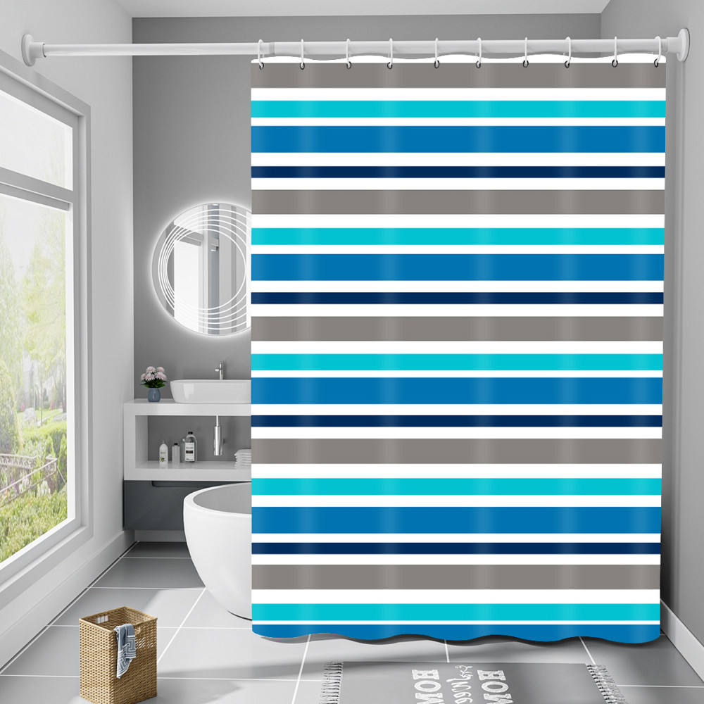 Шторка для ванны из полиэстера водонепроницаемая Bathlux 180x180 см с кольцами, занавеска для ванной комнаты Каменец-Подольский - изображение 1