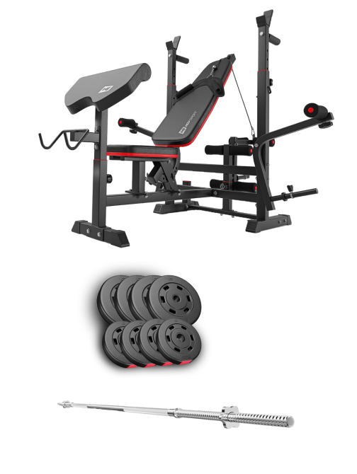 Набір Hop-Sport Premium 39кг з лавою HS-1075 Pro та штангою Киев - изображение 1