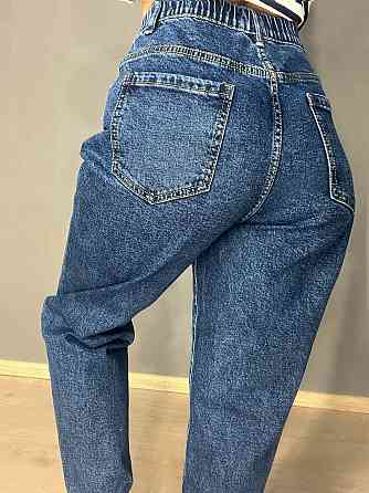 Джинси жіночі Ladyn 749 MOM jeans великі розміри резинка на талії по спині стрейчеві сині, синій, З2 Одеса