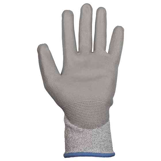 Рукавиці трикотажні Антипоріз з частковим ПУ-покриттям р10 (сірі манжет) SIGMA (9449701) Київ
