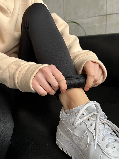 Жіночі легінси на хутрі Чорний XL Харків - фото 4