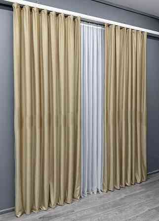 Комплект готовых штор VR-Textil Бархат № 1653ш Бежевый 150х290 см 2 шт (33-0494) Киев