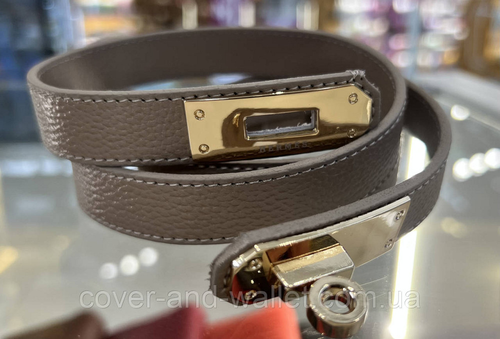 Стильний жіночий ремінь пудрового кольору в стилі Hermes 20 мм Puos Київ - фото 4